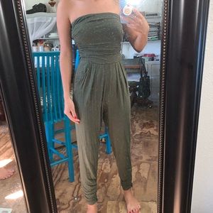 Green Tube Top jumpsuit